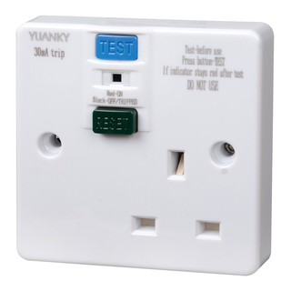 Zócalo de interruptor de alimentación Rcd único de alta calidad para enchufes de pared e interruptores
