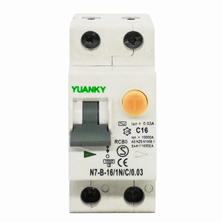 Yuanky EN61009 RCBO de surcharge de disjoncteur de courant résiduel à 2 pôles