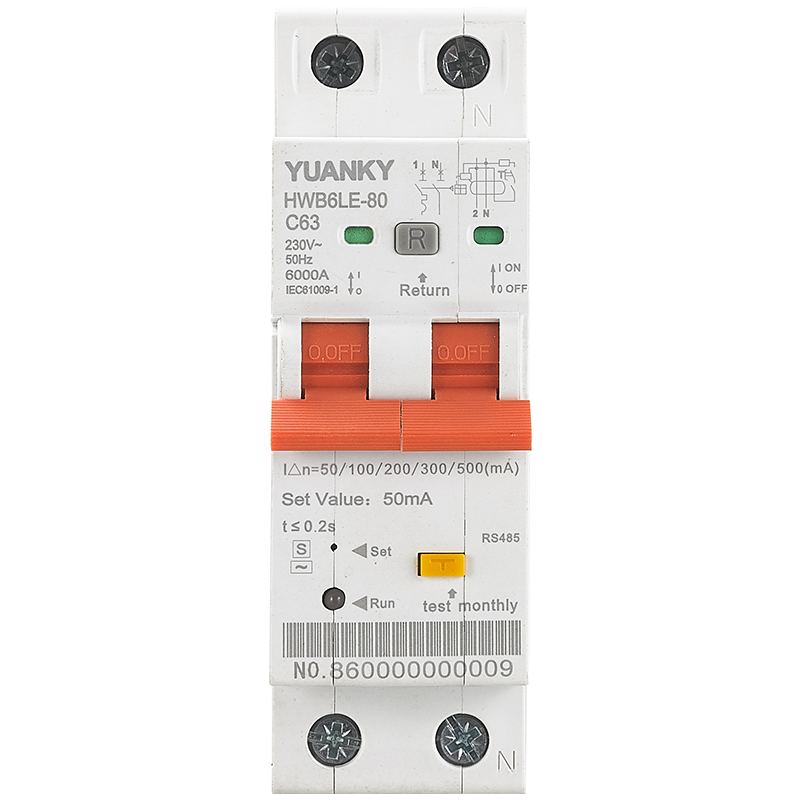 HWB6LE-80Интеллектуальный миниатюрный автоматический выключатель для контроля утечек