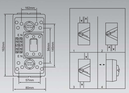 Interruptor de isolamento protegido contra intempéries elétrico impermeável da série de 20A-80A UKF