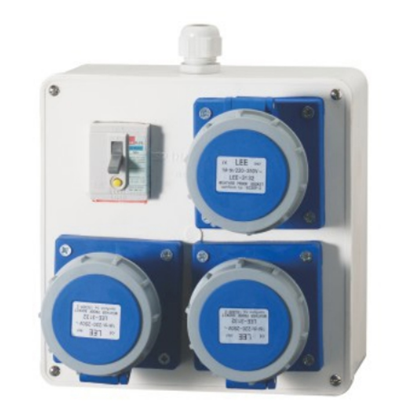 YUANKY Wasserdichte Steckdosenbox, 16 A, 2P+E, IP44, IP67, 230 V, deutsch-britisch, modulare Stromverteilungs-Steckdosenbox