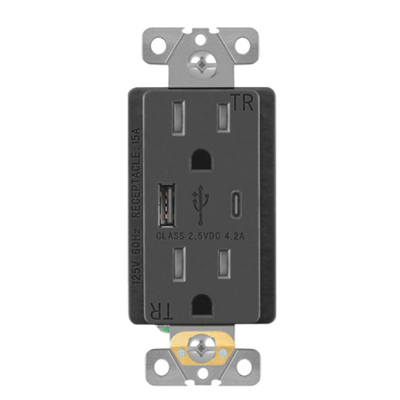 YUANKY USB-opladeruitgang 3.1A 3.6A 4.2A 5V Type AType C QC3.0 Dubbele USB-poorten Tr Wr-houders