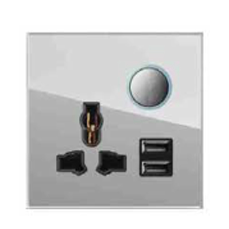 YUANKY-enchufe de interruptor de Reinicio D90, 13A, 15A, 16A, 20A, 45A, sin neón, pintura de textura suave, interruptores acrílicos de vidrio