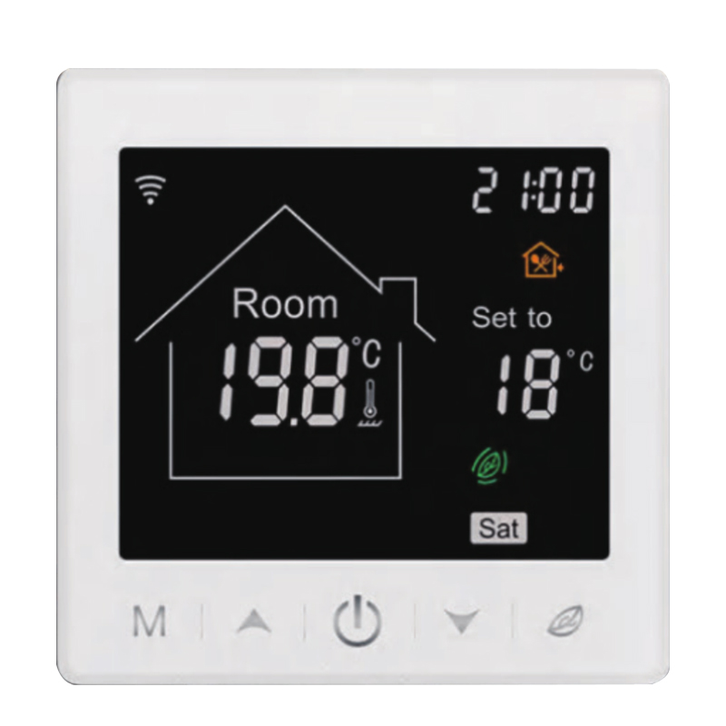 床暖房サーモスタットノブ ロータリーアプリ リモート音声コントロール VA カラー LCD 加熱および冷却監視サーモスタット
