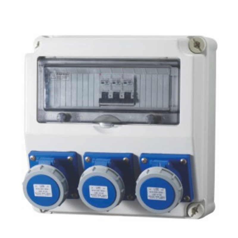 YUANKY Wasserdichte Steckdosenbox, 16 A, 2P+E, IP44, IP67, 230 V, deutsch-britisch, modulare Stromverteilungs-Steckdosenbox