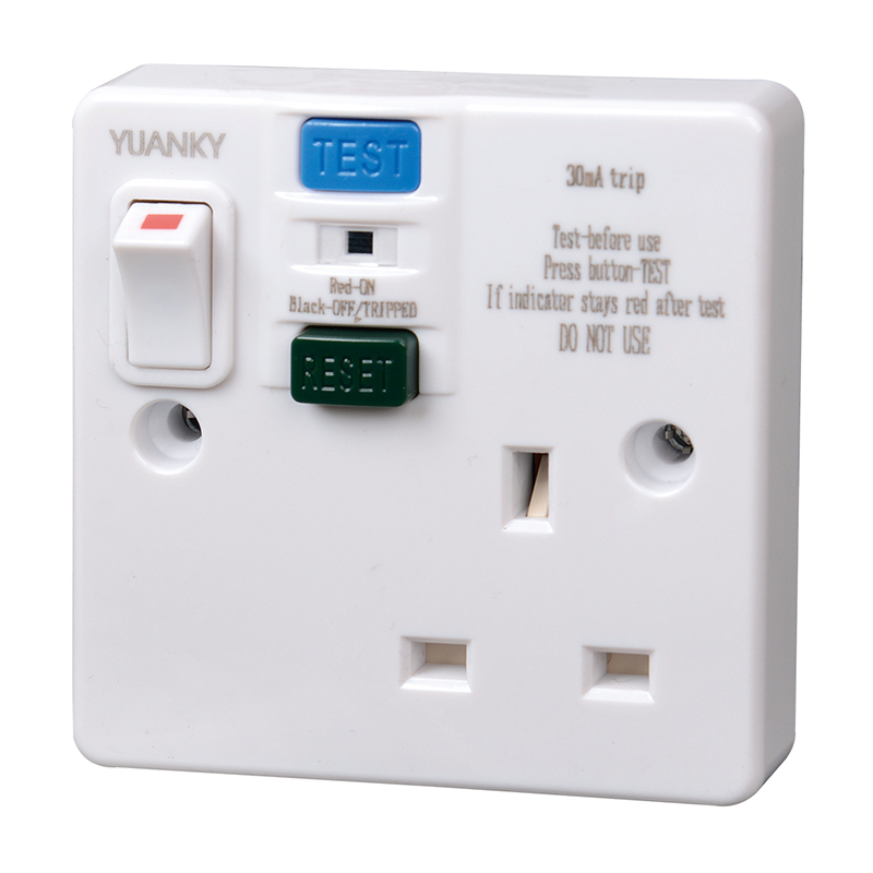 British 13A 30MA Rcd Protected Safety Socket Single Rcd Plastic At Uk Socket Switched