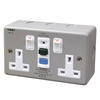 British 13A Rcd Protected Safety Socket Twin Rcd Plastic Or Metal Socket