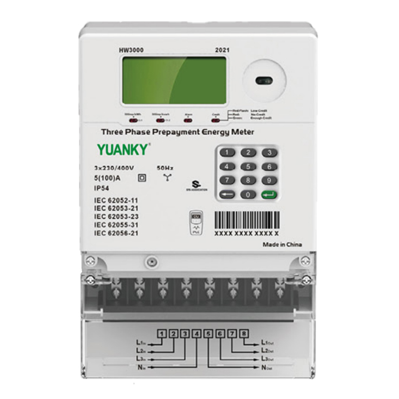 YUANKY HW1800 三相プリペイド電力量計プリペイド電力量計