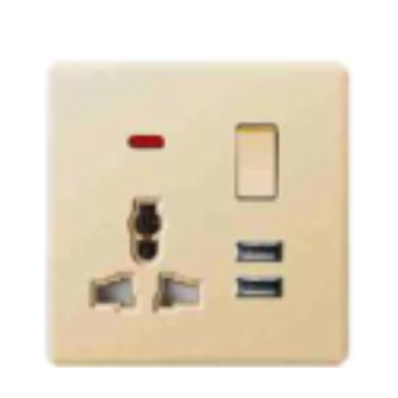 YUANKY Fully Fit A2 Switch Socket 13A 16A 2Gang 2way 2pin Usb Tel Tv Mf Switched Sockets Switches