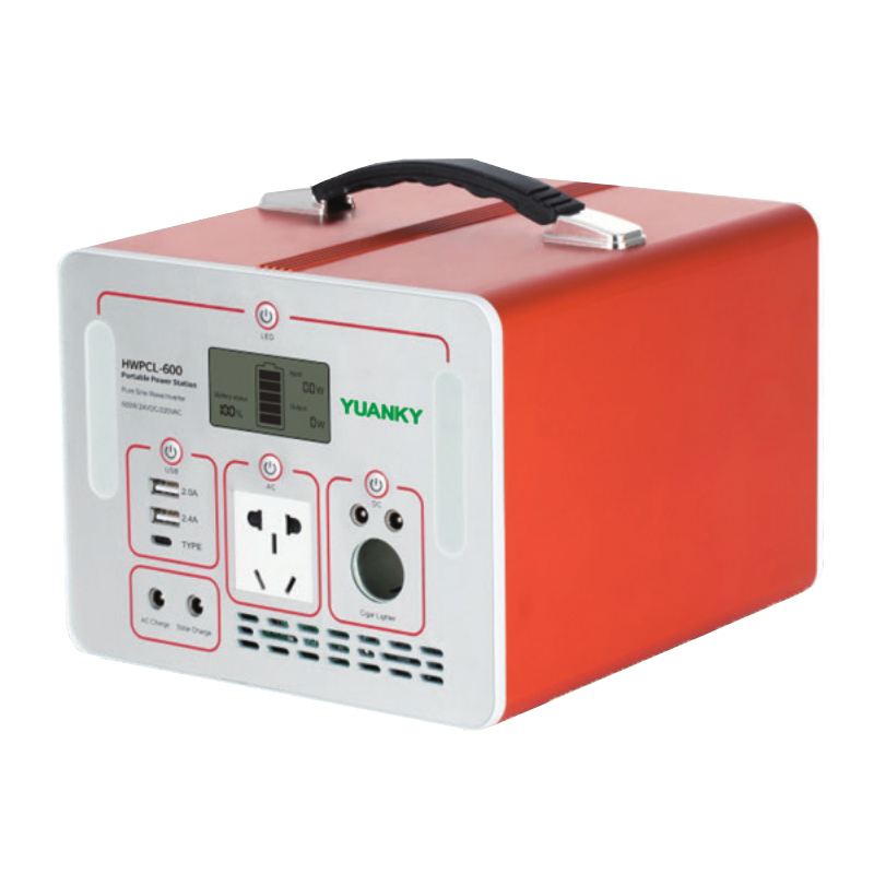 Outdoor Portable Power Station 600W Temperature Protection Pure Sine Wave Lcd Intelligent Display Portable Power Station