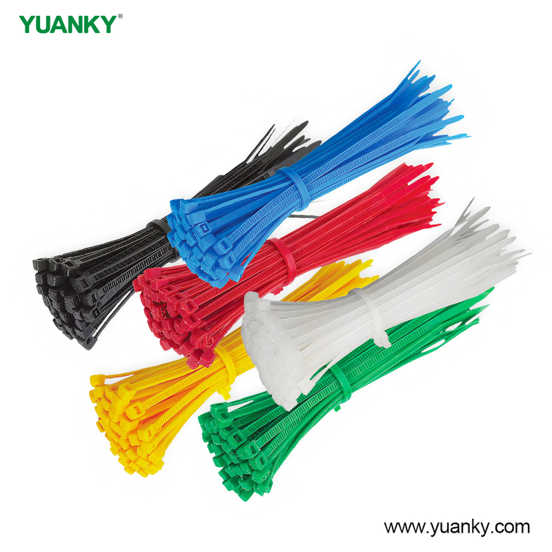Abraçadeira plástica Yuanky PA66 Nylon 66 com travamento automático em plástico multicolorido envolve abraçadeira