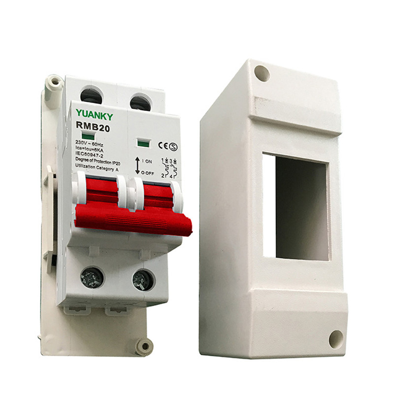 Wholesale 2 pole type B C D mcb Circuit breaker with protective cover mcb box 1