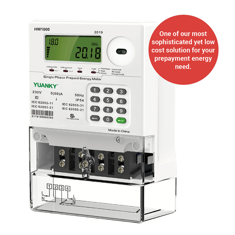 Prepayment Energy Meter Single Phase Two Wires Network 5(80)Isang Keypad Electricity Meter