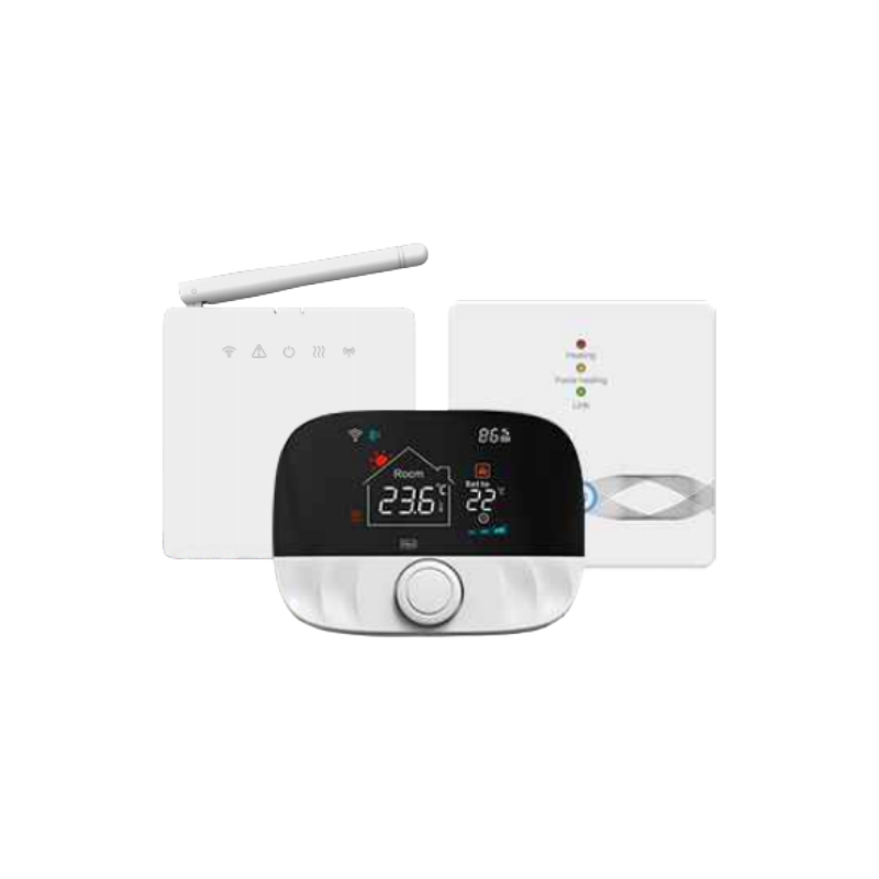 Thermostat intelligent avec interrupteur à bouton de chaudière mural RF