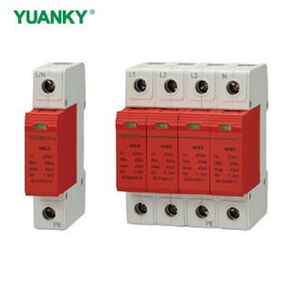 YUANKY 1P/2P/3P/4P AC Voltage Ultra Low Residual Voltage T2 40N SPD 60/80/100/160KA Surge Protective Device Din Rail Mounted Lightning Arresto