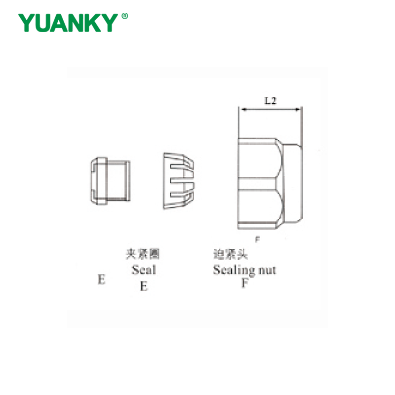 YUANKY Nylon Glands(MG) Black Gray Metric Nylon PA66