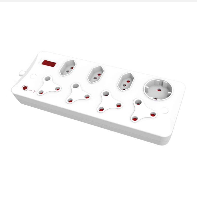 YUANKY Household South Africa Socket & Plug HW-SAS4N33U+C Plastic SA Type Surge Protection Multiplugs with USB Ports