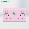 YUANKY Uk Safety Rcd Socket Adaptor Home Circuit Breaker Cutout Garden Power Tools Trip Switch (13a) Gfci Prcd PINK