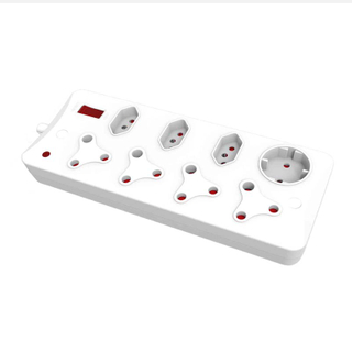 YUANKY Household South Africa Socket & Plug HW-SAS4N33U+C Plastic SA Type Surge Protection Multiplugs with USB Ports