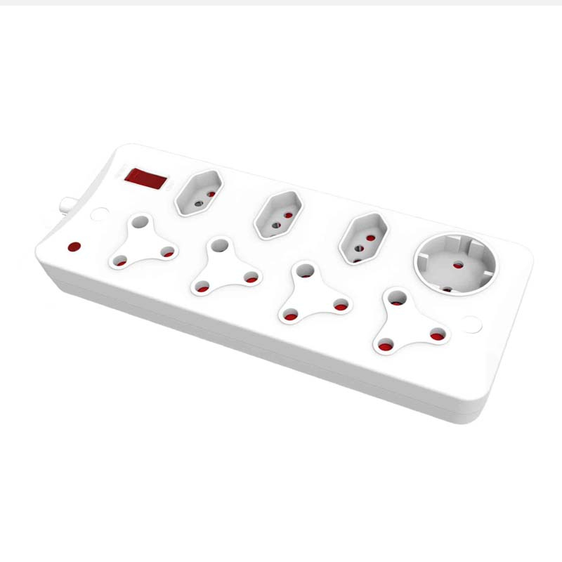 YUANKY Household South Africa Socket & Plug HW-SAS4N33U+C Plastic SA Type Surge Protection Multiplugs with USB Ports