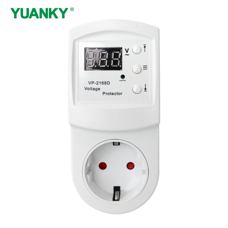 YUANKY 220V 16A VP-2168D Digital Dual Display Voltage Protector 50Hz 3-600S