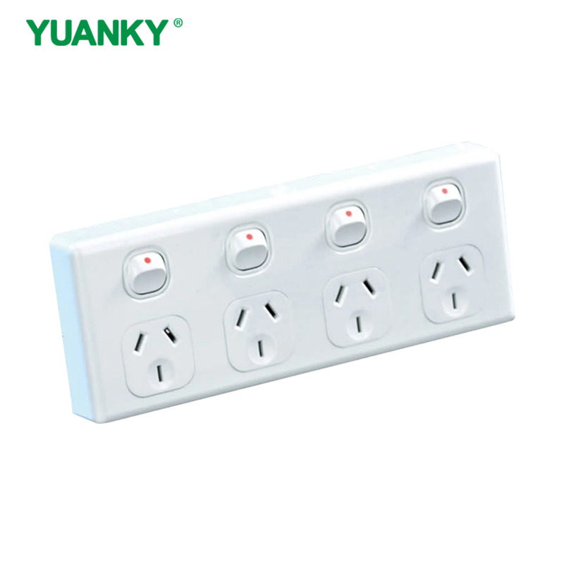YUANKY Wall Socket 10A 16A 32A 6 G 2 Way Double Pole Type a Usb Dimmer Wall Switches Sockets