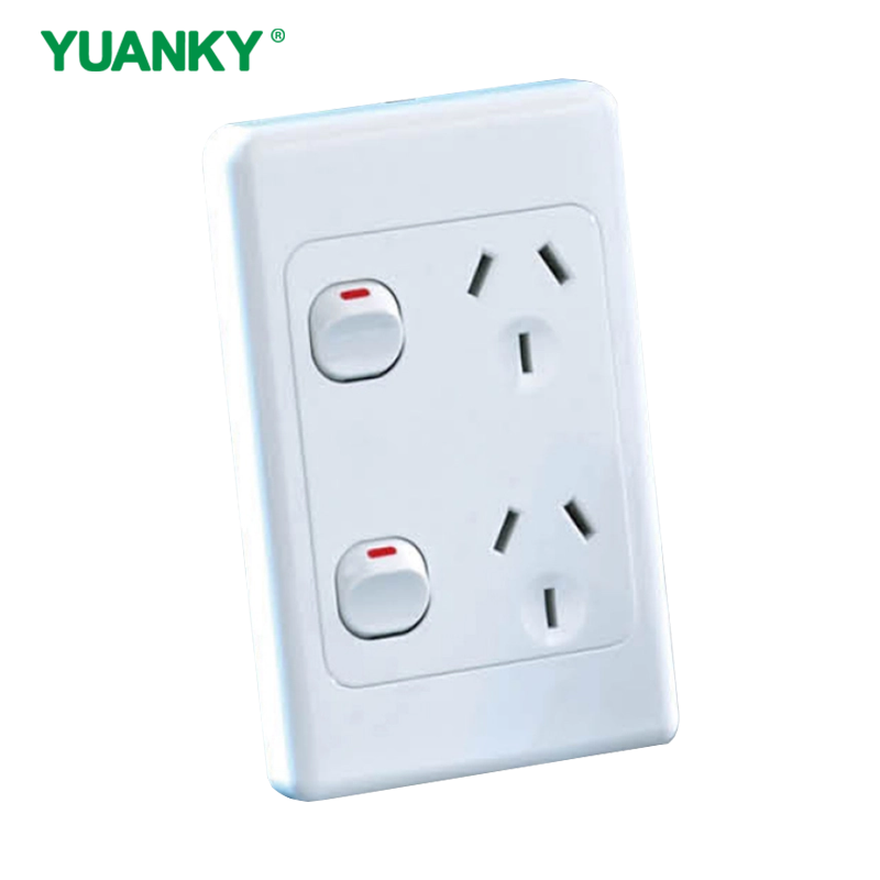 Yuanky HWB(AS) Wall Switches Sockets 3 G 2 Way 10A 16A 32A 15A TV Satellite Australia Socket Switch