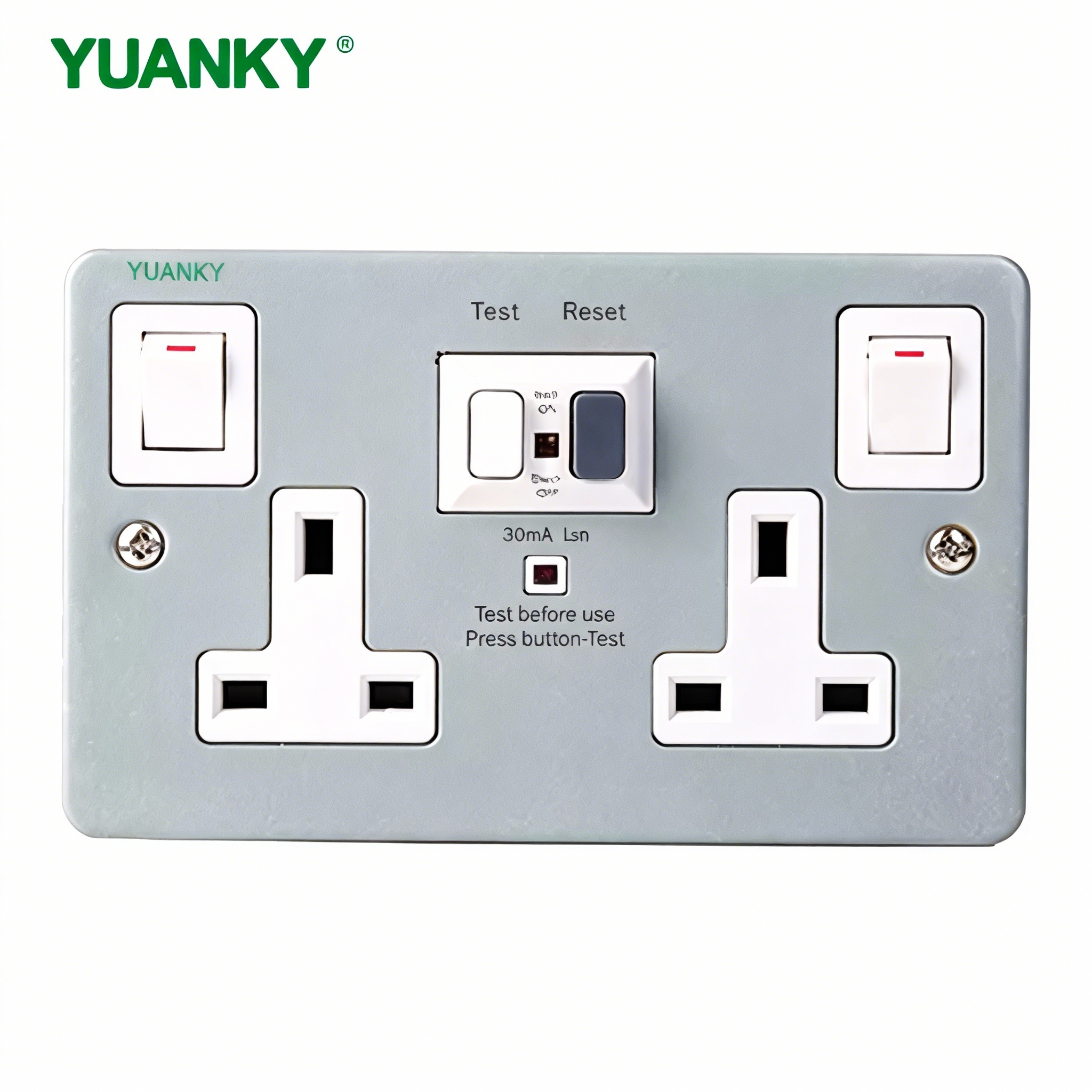 Wholesale China Supplier Rcd 13a Protected Safety Double Socket