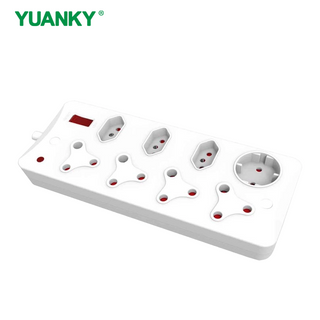 YUANKY Household South Africa Socket & Plug HW-SAS4N33U+C Plastic SA Type Surge Protection Multiplugs with USB Ports
