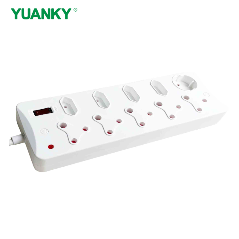 YUANKY Household South Africa Socket Plug HW-SAS5N42U SA Type Surge Protection Multiplugs USB Ports 16A Rated Extension Socket