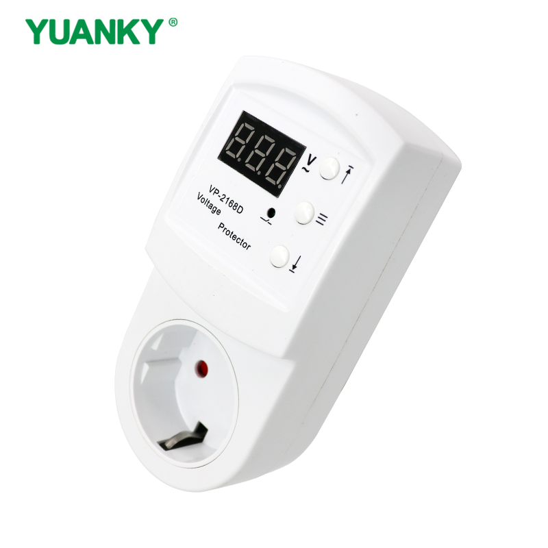 YUANKY 220V 16A VP-2168D Digital Dual Display Voltage Protector 50Hz 3-600S