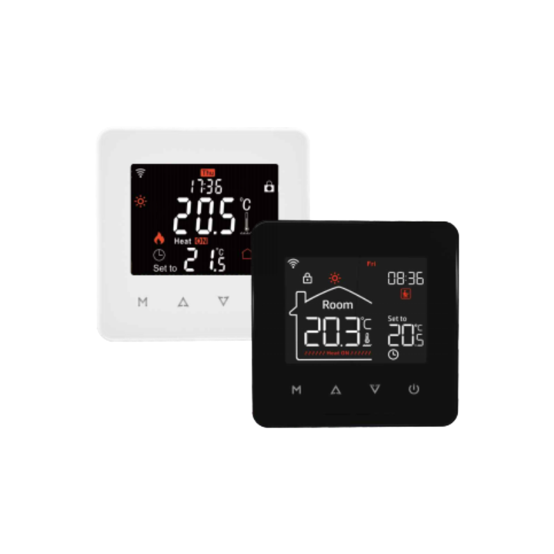 Thermostat intelligent LCD tactile capacitif à écran coloré.