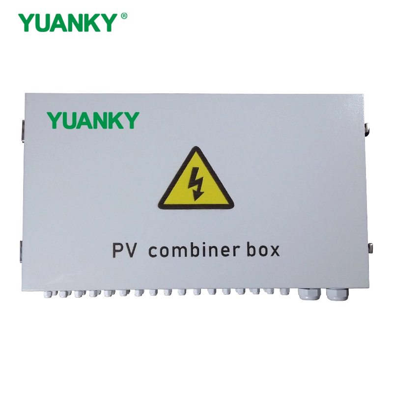 YUANKY 1500VDC Waterproof IP65 PV Combination Key Lock Box 4 6 8 10 12 14 16 18 24 Ways String Solar Pv Combiner Box DC 1500V