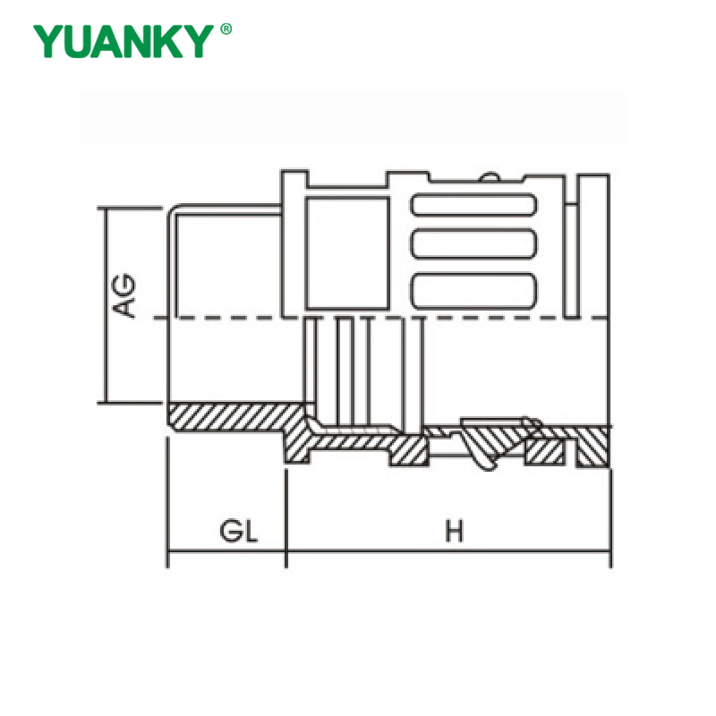 YUANKY Hot Selling Hose Coupling Black Grey PA