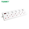 YUANKY Household South Africa Socket Plug HW-SAS5N42U SA Type Surge Protection Multiplugs USB Ports 16A Rated Extension Socket