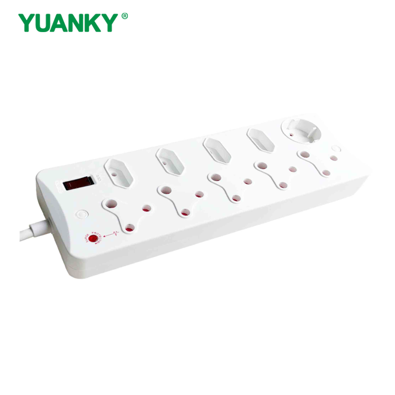 YUANKY Household South Africa Socket Plug HW-SAS5N42U SA Type Surge Protection Multiplugs USB Ports 16A Rated Extension Socket