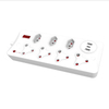 YUANKY Household South Africa Socket & Plug HW-SAS4N33U+C Plastic SA Type Surge Protection Multiplugs with USB Ports