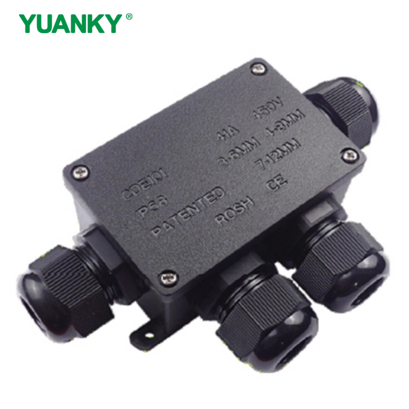 Waterproof Junction Box IP68 PC Enclosure 8-12MM 4-8MM Wire Connect ...