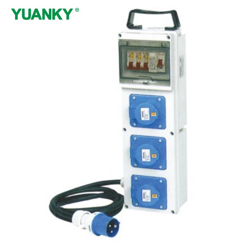 YUANKY Waterproof Socket Box 16A 2P+E IP44 IP67 230V German British Modular Power Distributing Socket Box