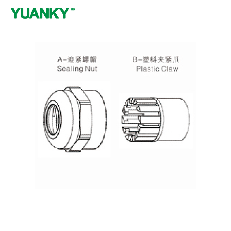 YUANKY CE ROHS REACH Brass Nickel Plated Anti-electromagnetic Meta Cable Waterproof Connector