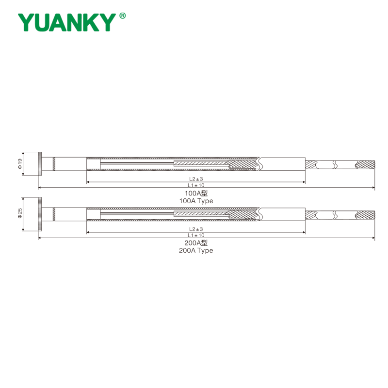 YUANKY ABB Type Fuse Link 100A Type 200A Type