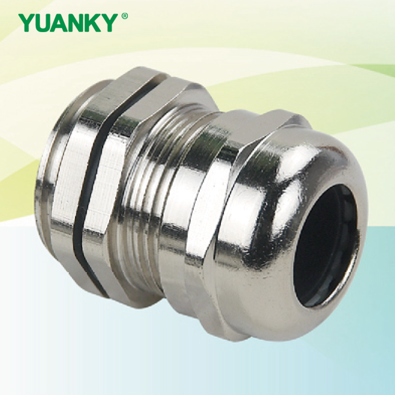 YUANKY CE ROHS REACH Brass Nickel Plated Anti-electromagnetic Meta Cable Waterproof Connector