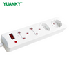 YUANKY Household South Africa Socket & Plug HW-SAS2N12U Plastic SA Type Surge Protection Multiplugs with USB Ports