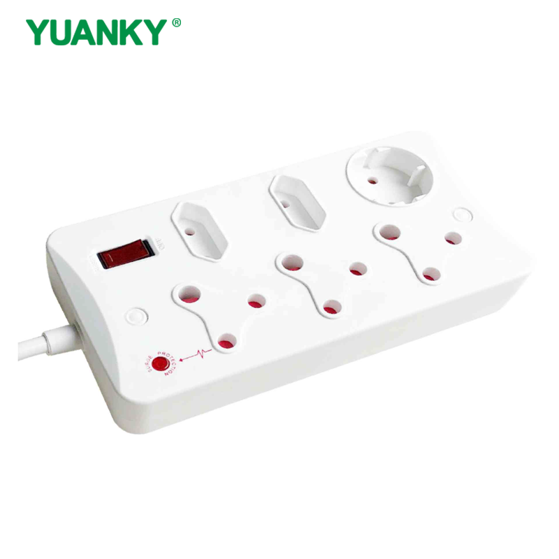 YUANKY Household South Africa Socket Plug HW-SAS3N22U SA Type Surge Protection Multiplugs USB Ports 16A Rated Extension Socket