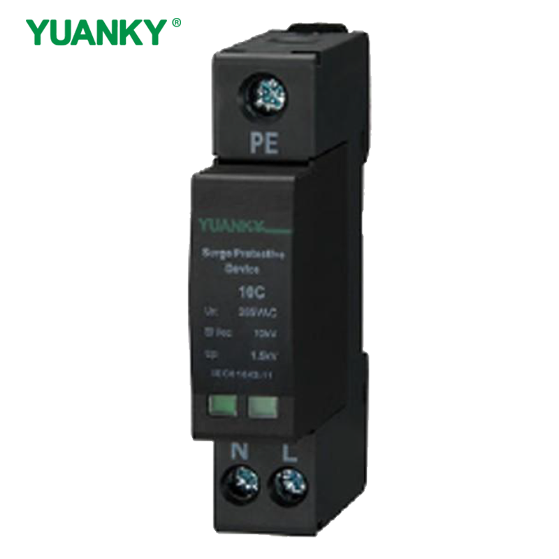 YUANKY 1P/2P/3P/4P AC Voltage10C SPD 20/40KA Surge Protective Device Din Rail Mounted Lightning Arresto