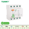YUANKY N7-4P 4P Rail Mounting 6kA Breaking Capacity Test Button RESIDUAL CURRENT CIRCUIT BREAKER