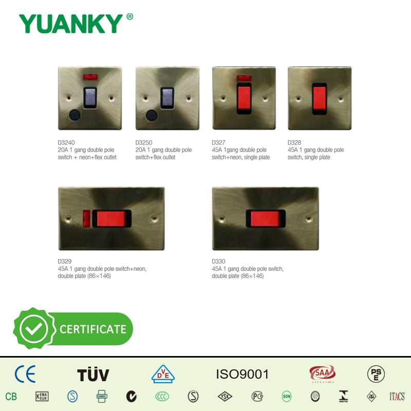 YUANKY prise de commutateur de gamme D de vente chaude