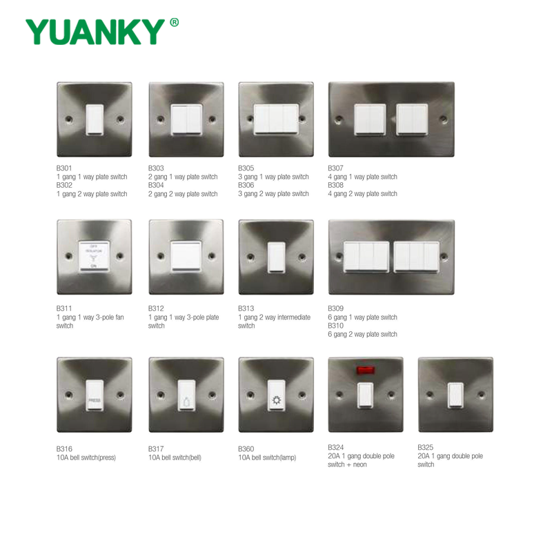 YUANKY Hot Selling B Range Switch Socket