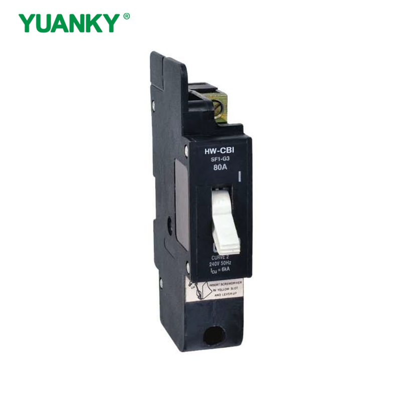 Disjuntor miniatura tipo MCB CBI plug-in s&eacute;rie SF-G3 1-3P 5-100A 6kA para &Aacute;frica do Sul
