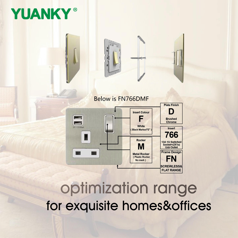 YUANKY Hot Selling FN Range Switch Socket